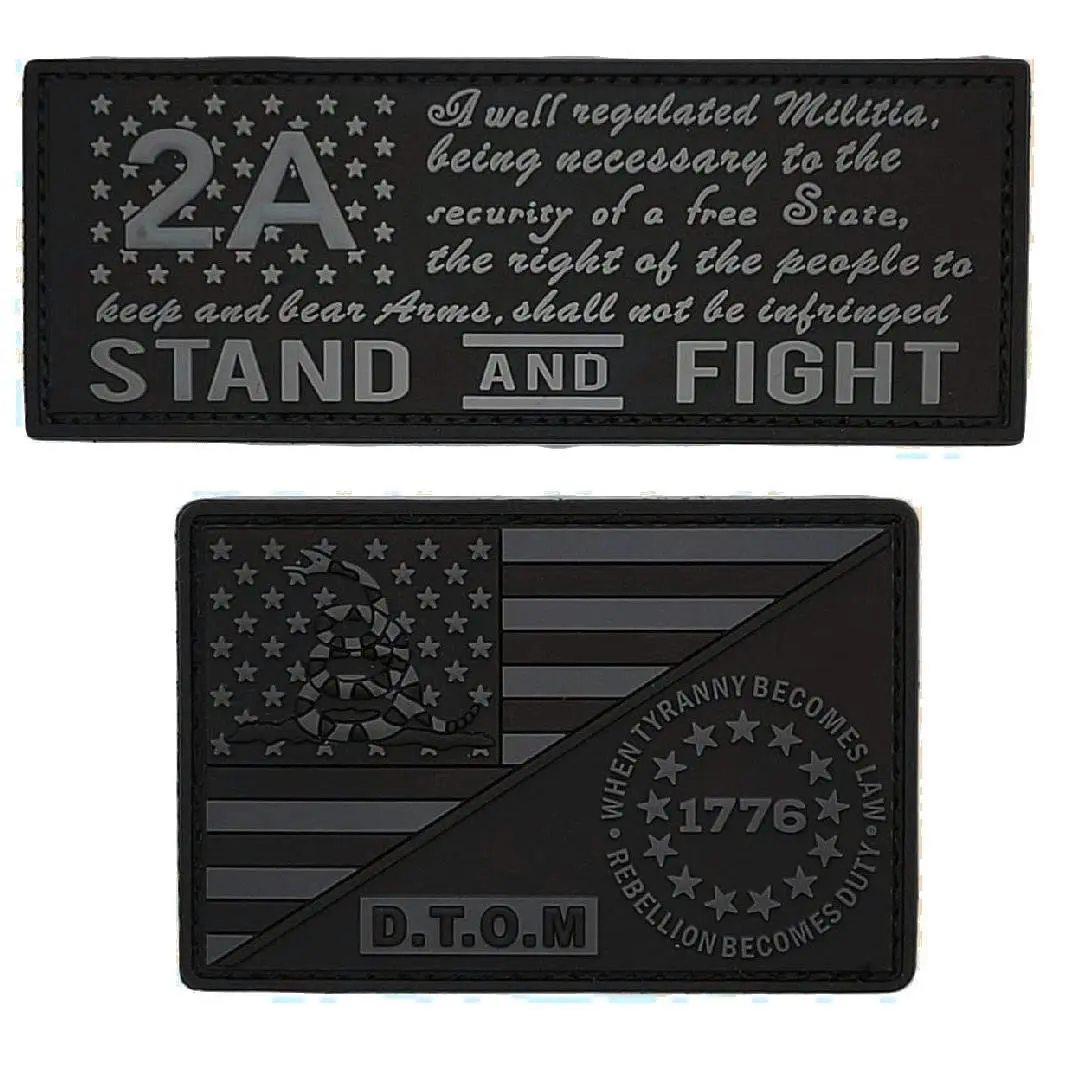 2nd Amendment Stand and Fight Gadsden 1776 PVC Morale Patch [2PC Bundle -SF4,DT7]