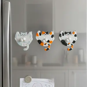 Handmade Ceramic Cat Magnets – Cute Fridge Decor for Cat Lovers Unique Personalized Rustic Cozy Touch Ideal Gift for Friends and Family