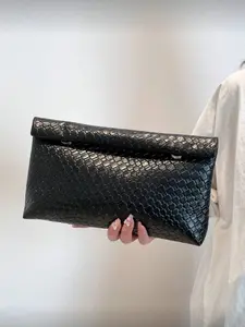 Fashion Solid Color Handbag, Large Capacity Magnetic Buckle Crossbody Bag, Crocodile Pattern Women's Purse, Multi-Functional Evening Bag, Crossbody Clutch Purse, Handheld Bag Purse