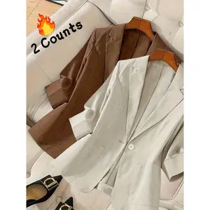 Women's slim fit lapel long sleeved casual jacket, elegant solid color commuting set Nk-Wry-655, fashionable office wearRAIMENTRY