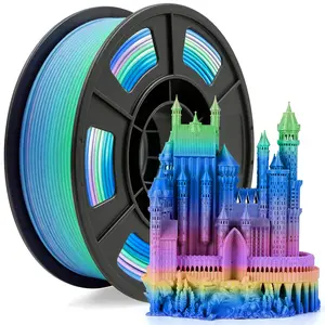 Silk PLA Filament 1.75mm, Multicolor Gradient 3D Filament, Neatly Wound Shiny Silk 3D Printer Filament, Dimensional Accuracy +/-0.02mm, 250g Spool(0.55 lbs), Universe series