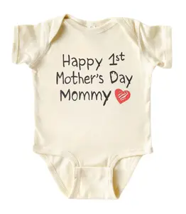 Happy 1st Mother's Day Mommy Onesie, Funny Baby Onesie, Newborn Gift Baby Bodysuit, Cotton Baby Clothes