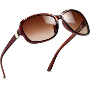 Polarized Sunglasses for Women | Vintage Square Sunglasses w UV400 Protection | Womens Wraparound Shade