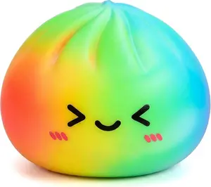 Dumpling Squishy Stress Balls Fidget Toy with Steamer, Slow Rising Sensory Squeeze Toys for Anxiety Relief, Soft Dough Ball for Kids Adults, Mystery Box Gifts for Easter Birthday