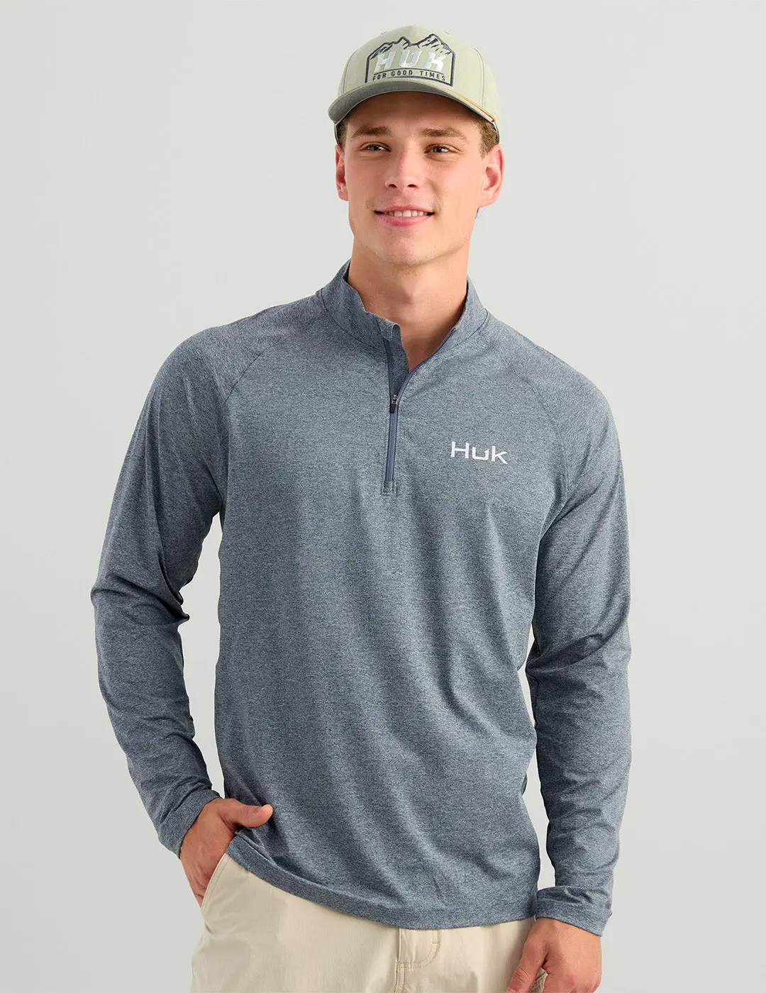 HUK Airweight Heather 1/4 Zip