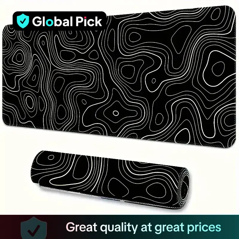 Abstract Geometric Pattern Mouse Pad, 1 Count Large Gaming Mouse Desk Pad, Extended Mouse Pad with Stitched Edges & Non-Slip Rubber Base