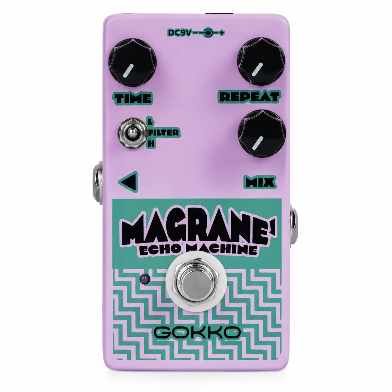 GK-63 Echo Delay Pedal for Electric Guitar with Filter Switch, Time, Repeat and Mix Controls