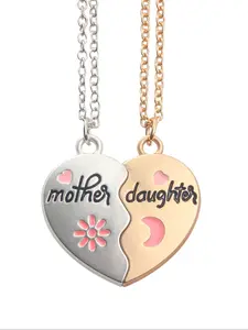 Mother and Child Heart Lock Heart Shaped Necklace Gift Set, Meaningful Jewelry for Special Moments, Perfect for Mother's Day and Birthdays