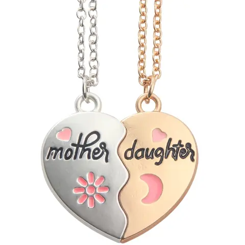 Mother and Child Heart Lock Heart Shaped Necklace Gift Set, Meaningful Jewelry for Special Moments, Perfect for Mother's Day and Birthdays, Heart Pendant Necklaces, Hearts Pendant Necklace