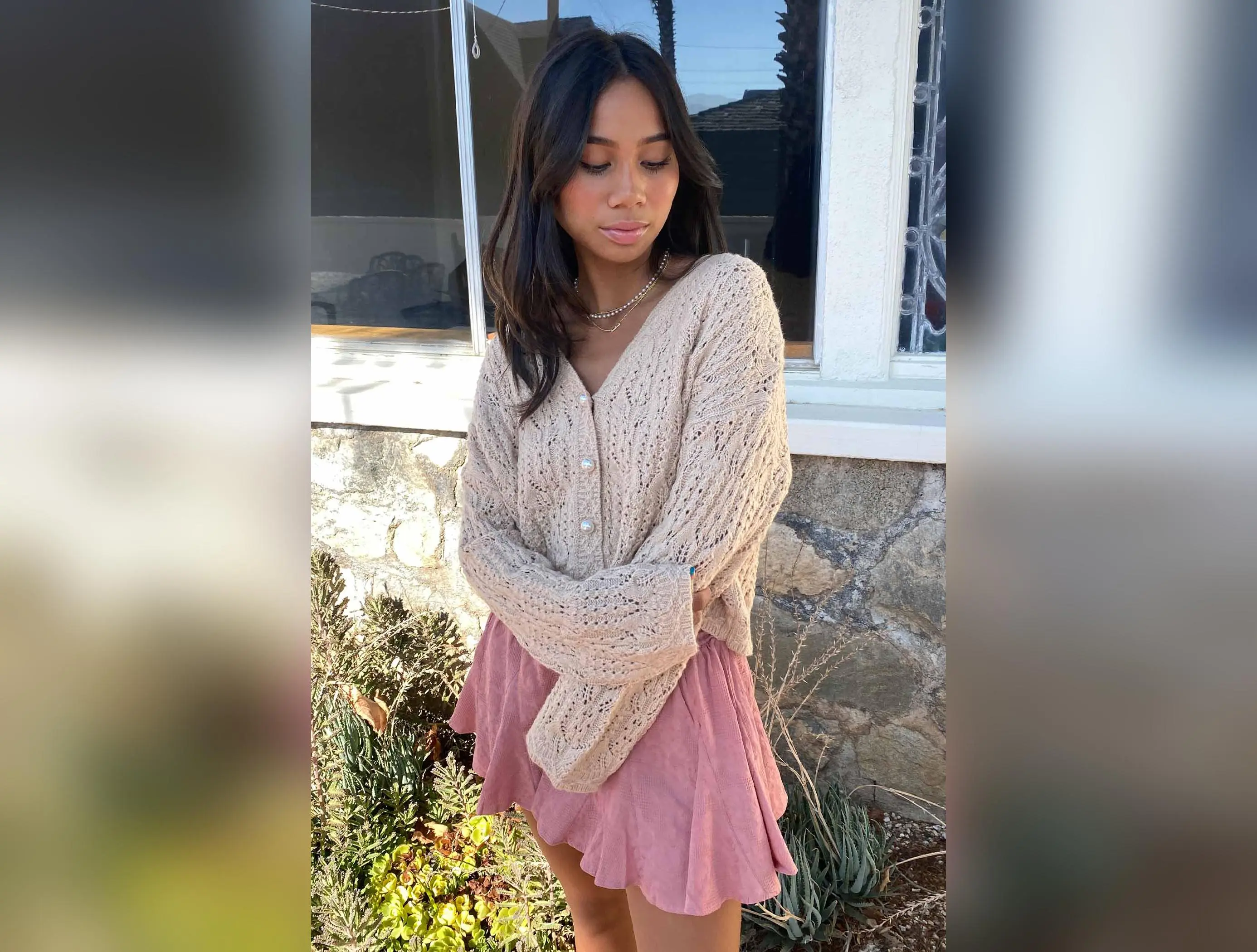 Pearl Button Crochet Cardigan