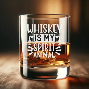 11oz Laser-Engraved Whiskey Glass - Embrace Your Wild Side, laser engraving gift