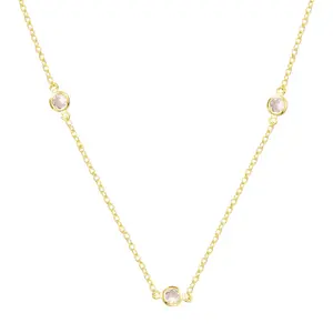 EVRY JEWELS Gold or Silver Plated Women's Hypoallergenic Evryday Sparkle Necklace
