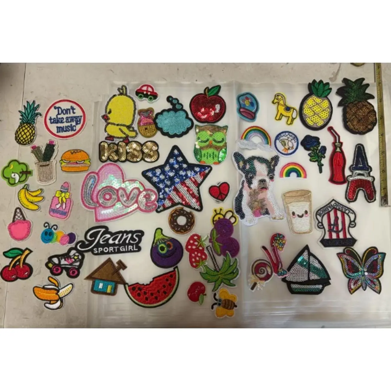 50 Piece Embroidered Patch Set Decorative Sequins And Iron On Appliques For Clothing Jackets Bags DIY Crafts