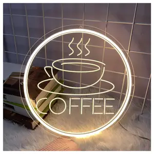 Sign Illuminated Coffee Neon Signs LED Light USB,for Wall Decor, Coffee Bar Kitchen Home Cafe Office Club Restaurant 30cmx30cm Sign Illuminated