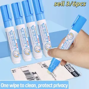 3/6pcs Privacy Protection Safe Thermal Eraser Pens, Quick 15-Second Erase, Ideal for Labels, Bills, Home & Office Use, Tip, Secure Cleanup Tool