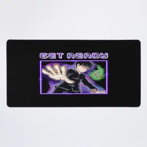 Mob Psycho Get Ready On Black Mouse Pad | Anime Mouse Pad Store