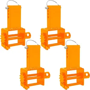 4 Pack Heavy-Duty Trailer Stake Pocket Winch with d-Ring, Portable Flatbed Tie-Down Anchor for 2"-4" Straps, Fits Standard Winch Bar