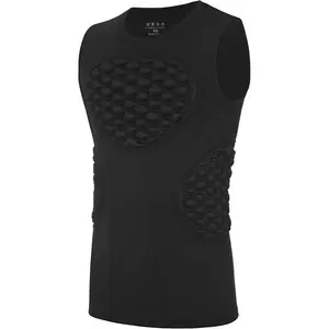 Youth Football Baseball Padded Compression Shirt Boys Chest Protector Heart Sternum Rib Guard for Softball Lacrosse