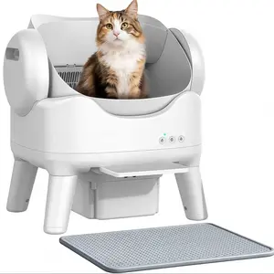 RPZ Automatic Self Cleaning Litter Box for Multi-Cat Households, Large Capacity Robot with Safety Sensors, Whisper Quiet Odor Control, Apartment Friendly, No App Needed