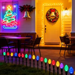 LED Solar Garden Lights, Multi-Color Bubble Path Lighting, Automatic On/off, Christmas and Party Decorations, Waterproof Outdoor Decoration
