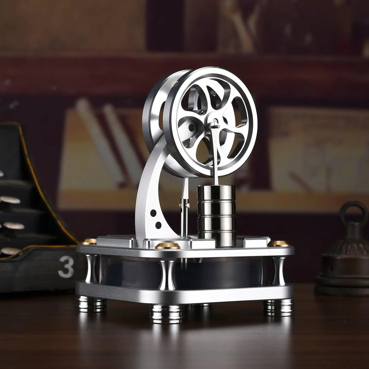 D16-C Alloy Steel Low-Temperature Stirling Engine Model for Research & Hobbies for Science Enthusiasts