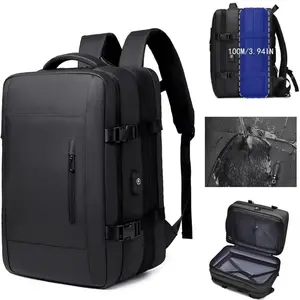 Vacuum Compression Backpack Expandable Water Proof Anti Theft Lock 15.6in Laptop Backpack with Electric Pump for Travel Business with Vacuum Compression for Vacuum Compression