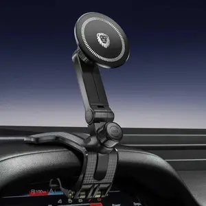 Universal 360- Rotating  Phone Holder, Multifunctional Dashboard Phone Mount with Clip for  Smartphones, Secure Flexible Grip for  Dash & Rearview Mirror