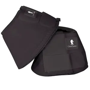 Classic Equine Neoprene Bell Boots - Shock-Absorbing Hoof & Heel Protection with Double Hook-and-Loop Closure Black / LARGE