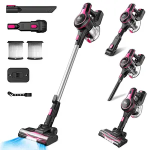 INSE Cordless Vacuum Cleaner 25000Pa 45min Lightweight Stick Vacuum for Home Pet Hair Carpet Floor