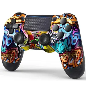 PS4 Controller, Wireless PS4 Controller for PS4/Pro/Slim, with Vibration Feedback, Motion Sensing, Touchpad, Light Bar, Share, , 3.5mm Headphone Jack (Graffiti)