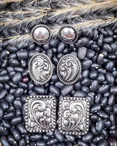 Vaquera Western Concho Fashion Stud Earring Set – 3-Pack