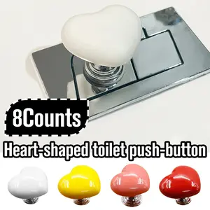 8 Counts Toilet Button Pusher, Heart-Designed Toilet Flush Button Extenders，Push Rod Aids to Protect Long Nails and Ensure Hygiene