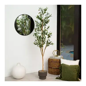 Nearly Natural 6' Artificial Olive Tree with Natural Trunk