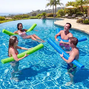 46 Inch Foam Pool Noodles 1/2 Pack, No-Inflate Swim Floats with 3D Grip, Floating Sticks for Summer Pool Party, Lake & Beach, Blue/Green