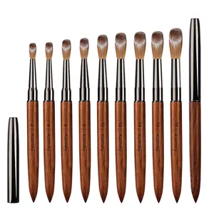 Kolinsky Cross-Border Sandalwood Quality Sable Hair Nail Art Crystal Pen Kolinsky Extension Crystal Nail Carving Pen Crystal Powder Pen