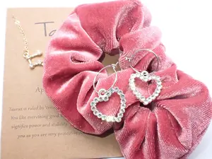 Vintage Rhinestone-Embellished Silver Heart Hoop Earrings, Women's Costume Fashion Accessories