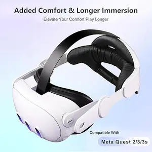 Head Strap for Oculus Quest 2&3&3s, 3-in-1 Adjustable Halo Headband, Replacement for Elite Strap, Enhanced Comfort and Gaming Immersion VR Accessories Compatible with Oculus/Meta Quest 2&3&3s Wearable