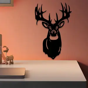 1pc Vintage Cactus and Deer Metal Wall Art, Vintage Cactus and Deer Statue Mural, Perfect for Bedroom, Living Room, Entryway Decor, Christmas Decor, Ideal Gift for New Homeowners autumn home decor