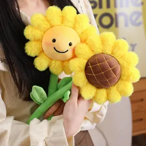 Beautiful Smile Face Flower Plush Toys Cute Soft Colorful Flower Sunflower Toys Lovely Room Decor Kids Game Props Romantic Gift