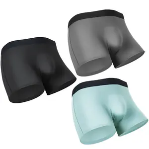 1-2 Pack Menswear 3D-Pouch Boxer Shorts Briefs Trunks Body Shaper Underwear Ice Silk Breathable Anti-Chafing Lightweight Stretch Shapewear Fabric Elastic Fitness Stretchable Lingerie Soft Suit Fashion Colorful Gradient Smooth Plain