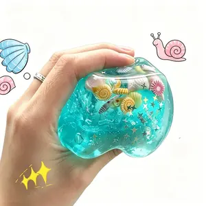 Ocean Theme Stress Relief Toy, Shell Anxiety Relief, Soft Slow Rebound Gel, Infinite Squeeze Pressure Release Block, Fun Gift for Christmas, Party, Birthday, School Rewards