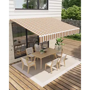 Retractable Double Side Privacy Screen Awning, UV Resistant Weatherproof Divider Easy Install for Patio Deck Garden