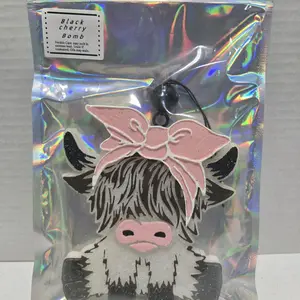 Freshies Air Freshener Cute Cow Black Cherry BombScented Car Home Closet Office