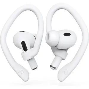 [2 Pairs] Ear Hooks For AirPods Pro 2,AirPods Pro 1,AirPods 4,AirPods 3,AirPods 2,AirPods 1, Anti-Slip Comfortable Fit, Ergonomic Design, Accessories (Medium, White)