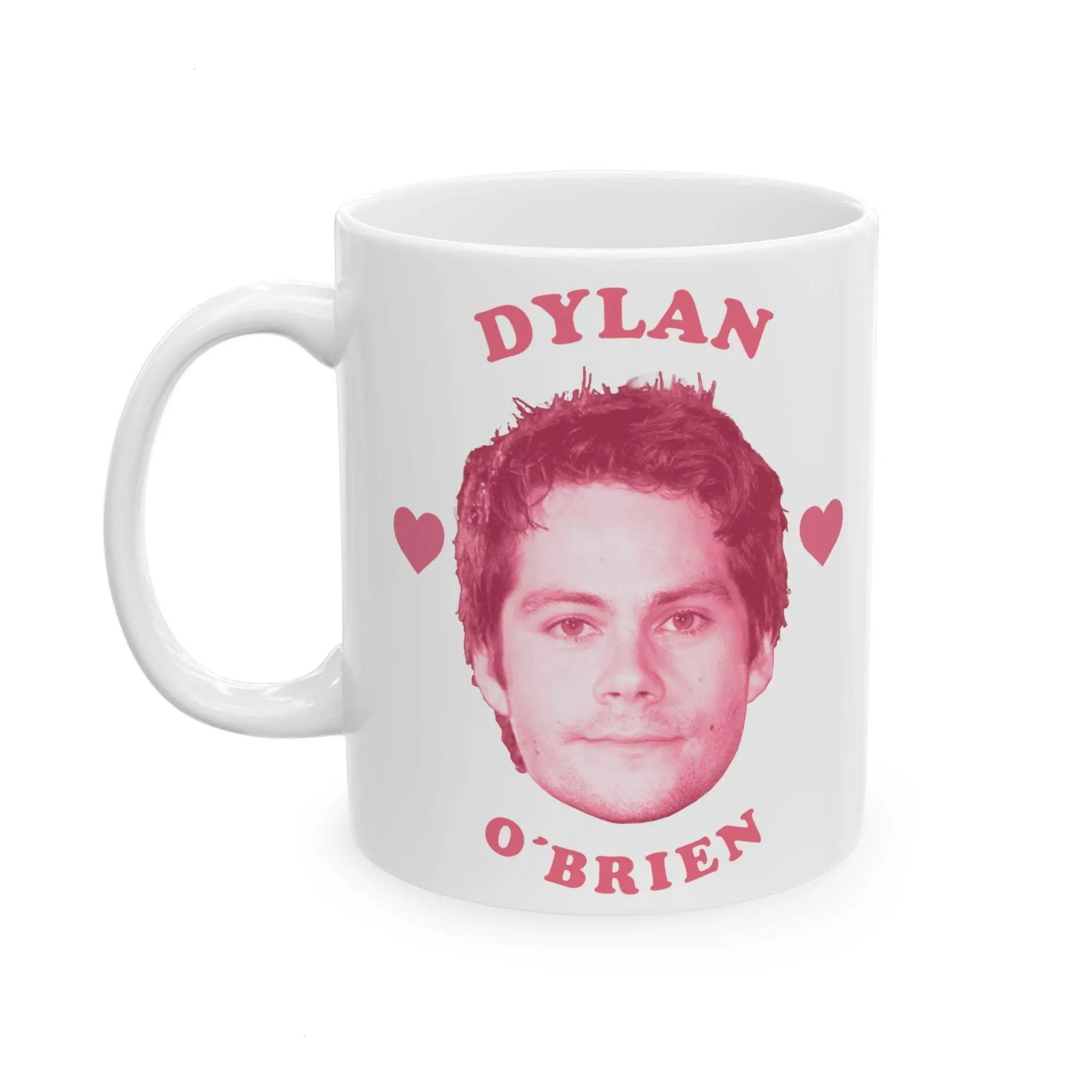 Dylan O'Brien pink heart mug, Dylan O'Brien mug