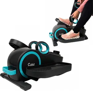 Under Desk Elliptical Bike with Built-in Upper Body Resistance Bands, Seated Total Body Exercise Machine - 12 Resistance Levels, LCD Display for Seniors & All Ages Arms + Legs Workouts