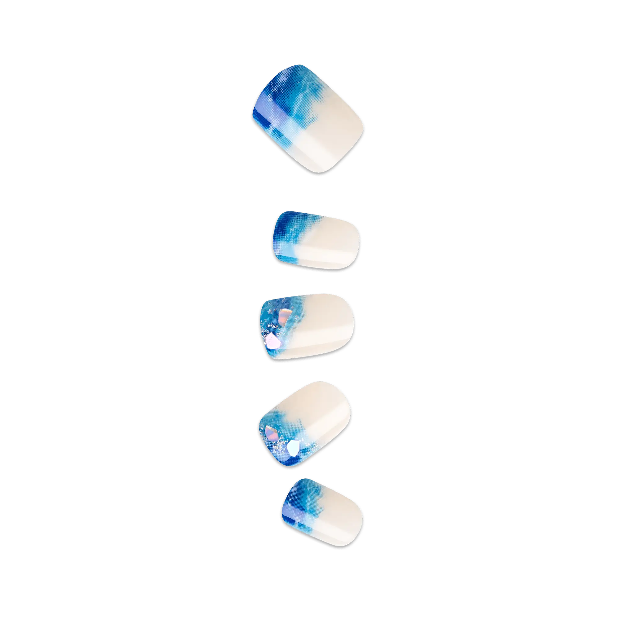 Impress Design No Glue Fake Press On Nails - All Summer Long | 3D & Jewel, Blue, Short, Squoval, Manicure Impress Design No Glue Fake Press On Nails - All Summer Long | 3D & Jewel, Blue, Short, Squoval, Manicure