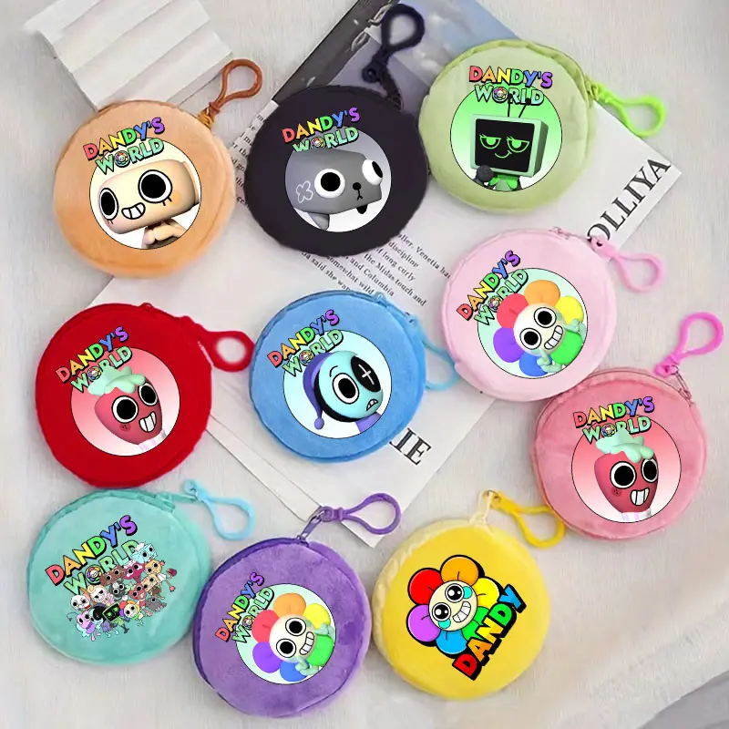 Dandys World Series Mini Wallet Candy Clolor Kawaii Coin Purse Cartoon Stuffed Pouch Headphone Storage Bag Funny Birthday Gifts