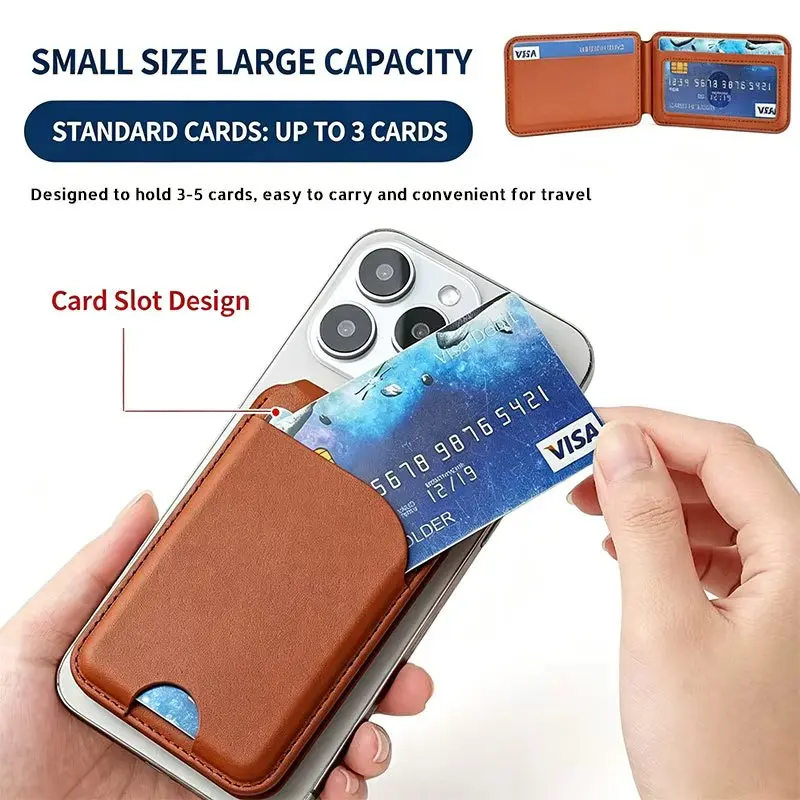 Magnetic 2-in-1 Card Holder & Stand | Portable Card Sleeve + Viewing Stand, Ideal for Commuting, Travel, Video Watching, Online Classes and Video Calls. Phone Smartphone Cellphone Black Protection Durable Cover