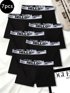 Men's High Performance Boxer Briefs, Absorbent Breathable Comfort Fit, Soft Stretchy Lightweight Casual Underwear Set of 7